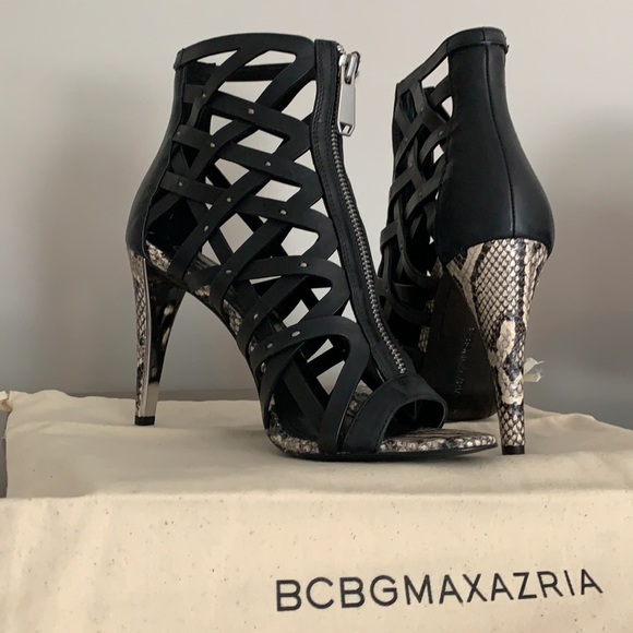 BCBGMAXAZRIA ELENI WOMENS LEATHER CAGED SANDALS - Picture 2 of 13
